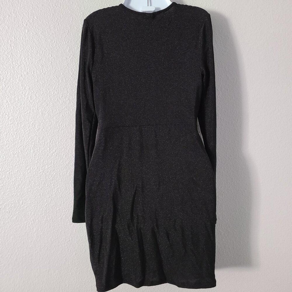 Wild Fable women's long sleeve black formal fitted v-neck dress size medium - Picture 4 of 11